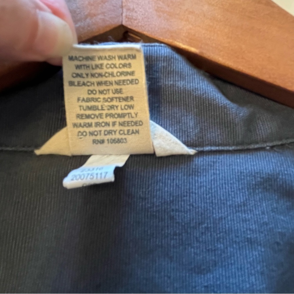 Duluth Trading Co Canvas Dark Gray Blue Utility Work Jacket Women's Large - Picture 13 of 15